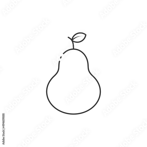 Outline icon of pear vector illustration