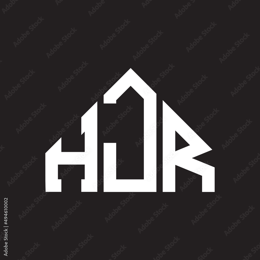 HJR letter logo design on Black background. HJR creative initials letter logo concept. HJR letter design. 