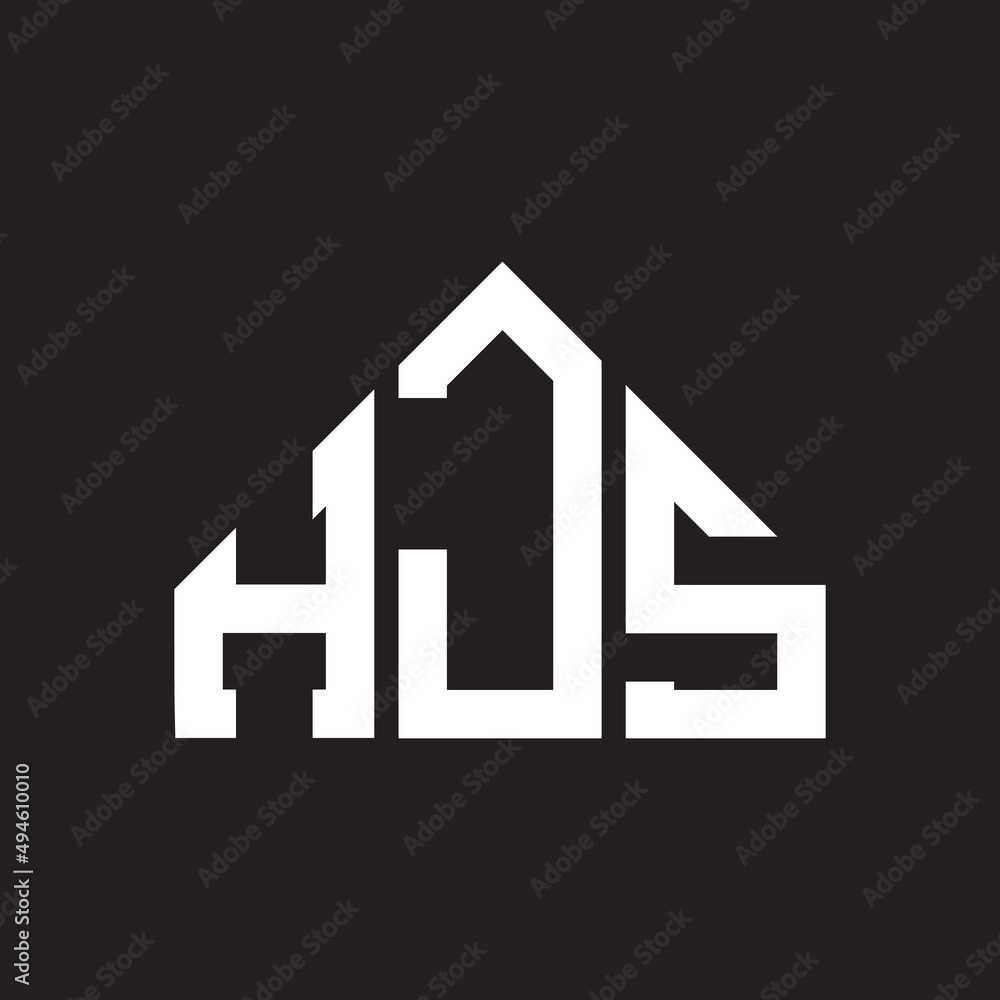 HJS letter logo design on Black background. HJS creative initials letter logo concept. HJS letter design. 