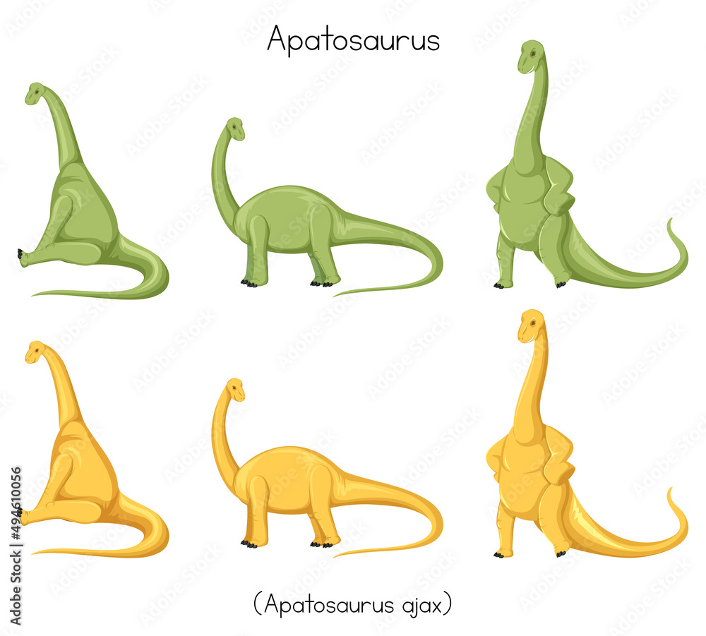 Obraz premium Apatosaurus in different posts