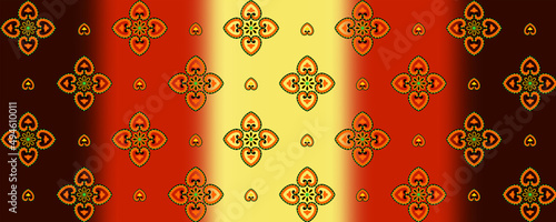 Wallpaper Mural gradation background with ornament motif Torontodigital.ca