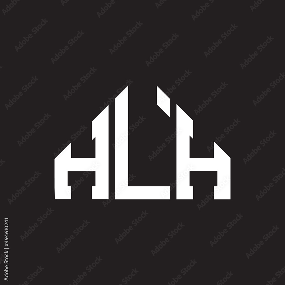 HLH letter logo design on Black background. HLH creative initials letter logo concept. HLH letter design. 