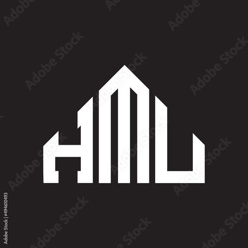 HMU letter logo design on Black background. HMU creative initials letter logo concept. HMU letter design.  photo