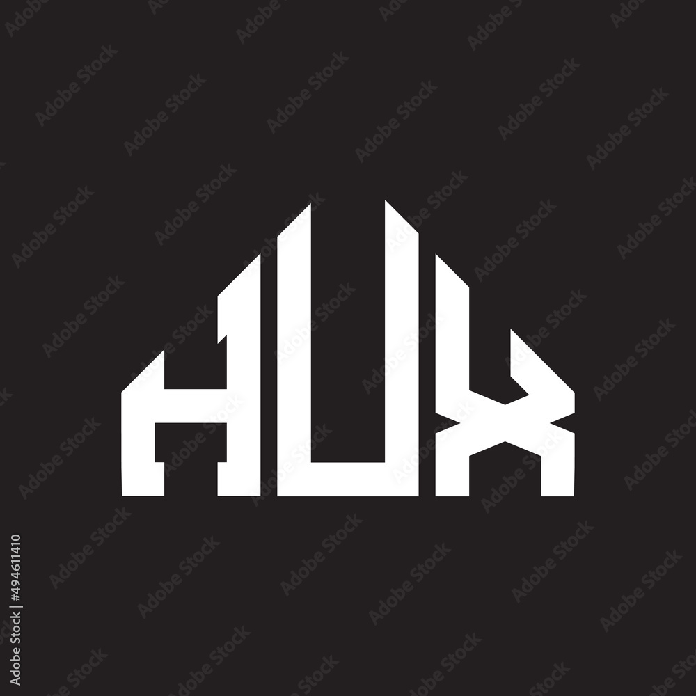 HUX letter logo design on Black background. HUX creative initials letter logo concept. HUX letter design. 