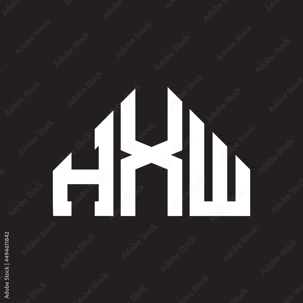 HXW letter logo design on Black background. HXW creative initials letter logo concept. HXW letter design. 