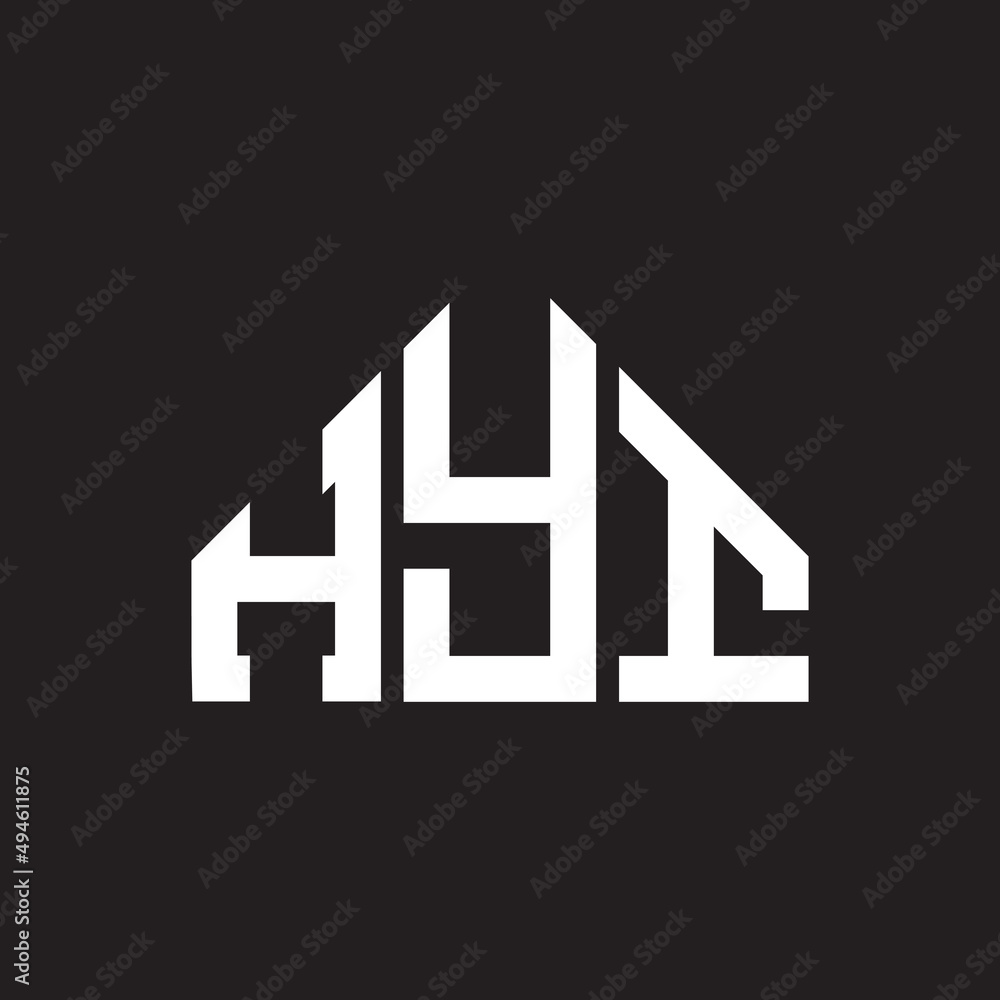 HYI letter logo design on Black background. HYI creative initials letter logo concept. HYI letter design. 