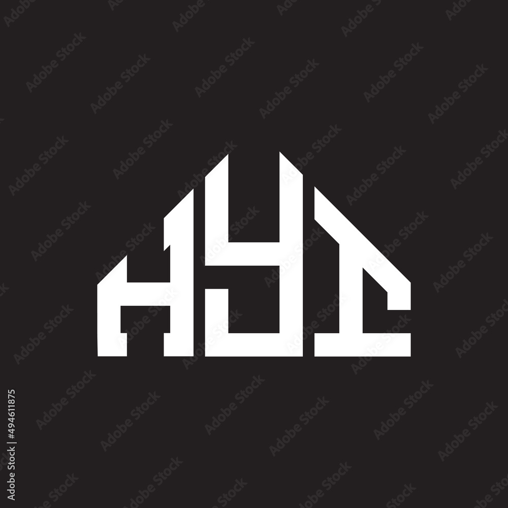 HYI letter logo design on Black background. HYI creative initials letter logo concept. HYI letter design. HYI letter logo design on Black background. HYI creative initials letter logo concept. HYI letter design.