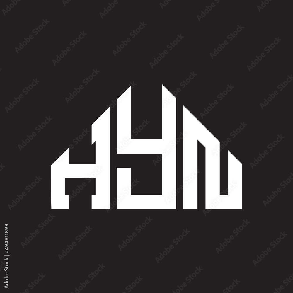 Naklejka premium HYN letter logo design on Black background. HYN creative initials letter logo concept. HYN letter design. 
