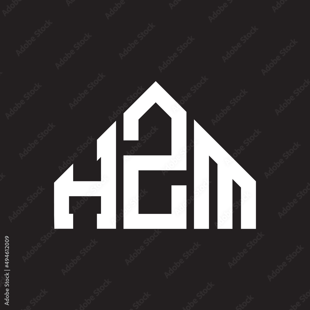 HZM letter logo design on Black background. HZM creative initials letter logo concept. HZM letter design. 