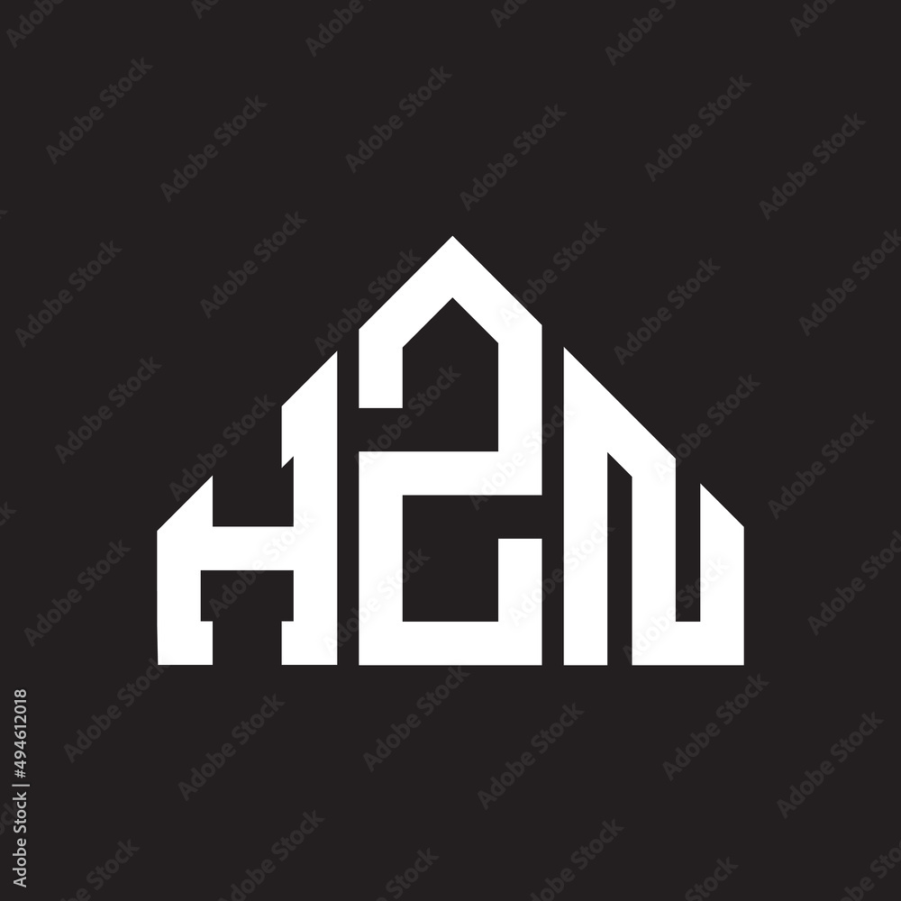 HZN letter logo design on Black background. HZN creative initials letter logo concept. HZN letter design. 