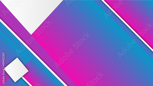 Cuadro en lienzo blue and pink gradient geometric shape background