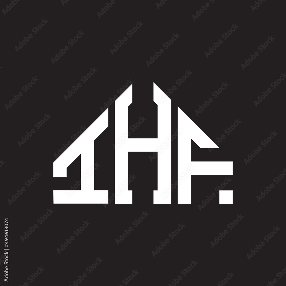 IHF letter logo design on Black background. IHF creative initials letter logo concept. IHF letter design 
