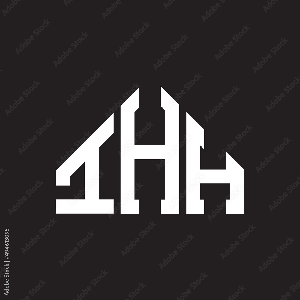 IHH letter logo design on Black background. IHH creative initials letter logo concept. IHH letter design. 
