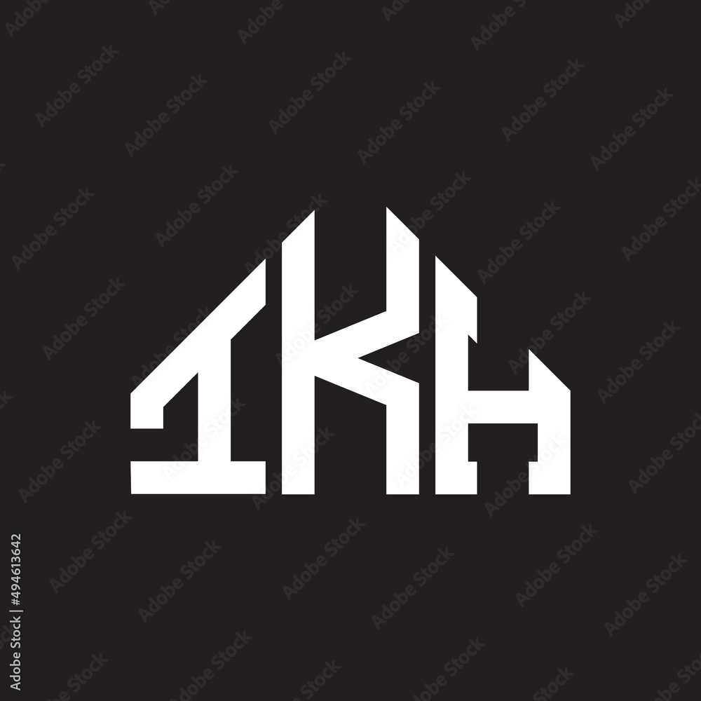 IKH letter logo design on Black background. IKH creative initials letter logo concept. IKH letter design. IKH letter logo design on Black background. IKH creative initials letter logo concept. IKH letter design.