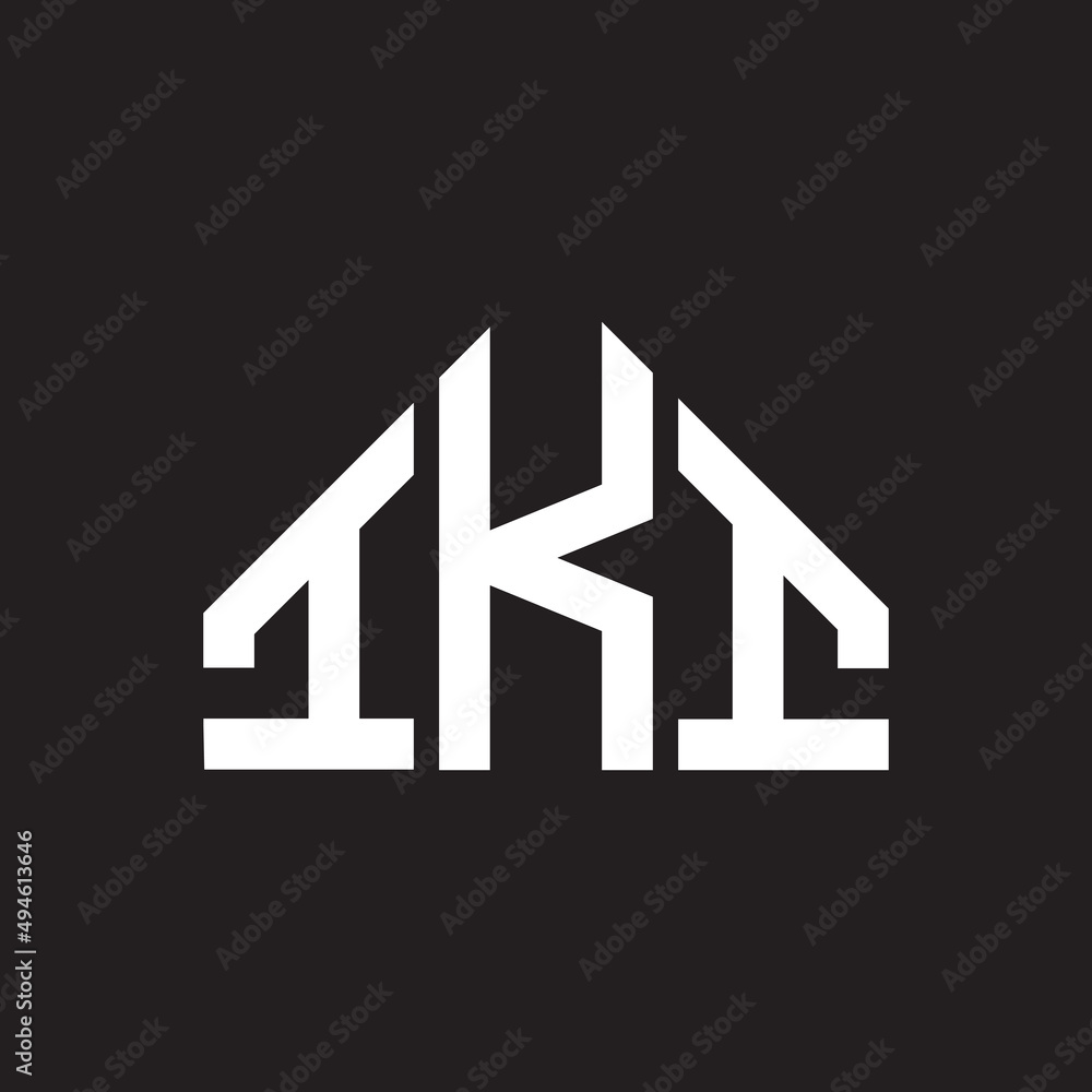 IKI letter logo design on Black background. IKI creative initials letter logo concept. IKI letter design. 