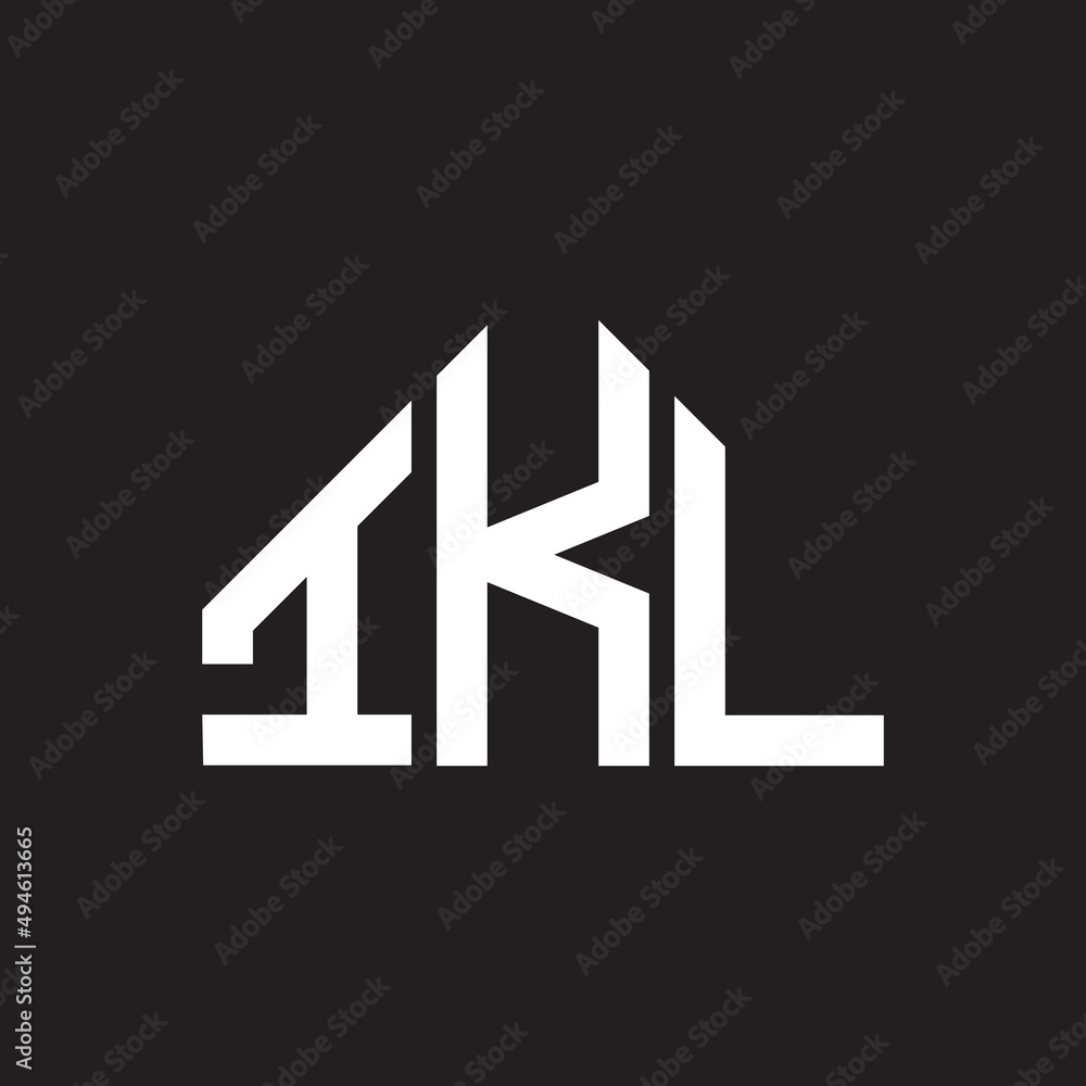 IKL letter logo design on Black background. IKL creative initials letter logo concept. IKL letter design. 