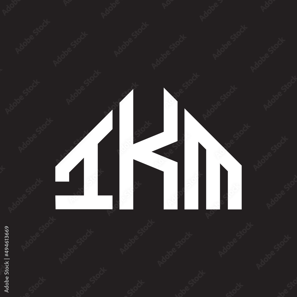 IKM letter logo design on Black background. IKM creative initials letter logo concept. IKM letter design. 