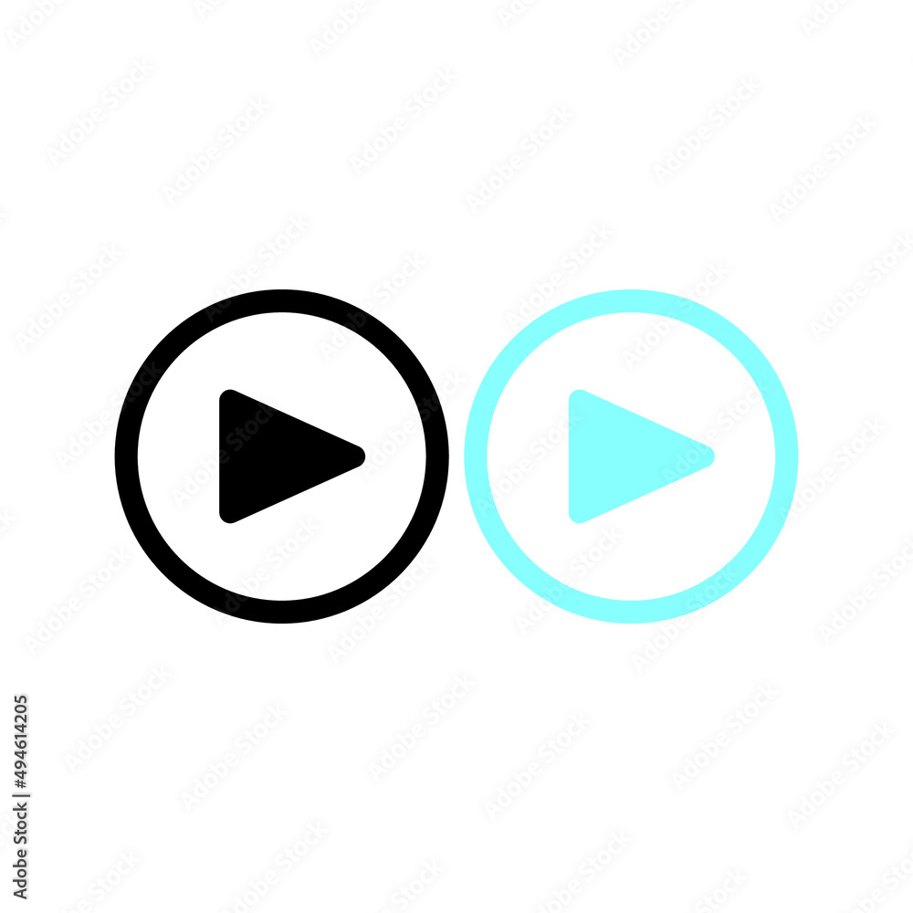 Play button icon in trendy flat style isolated on grey background. Play symbol for your web site design, logo, app, UI. Vector illustration Play button icon in trendy flat style isolated on grey background. Play symbol for your web site design, logo, app, UI. Vector illustration