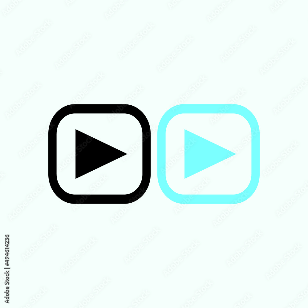 Play button icon in trendy flat style isolated on grey background. Play symbol for your web site design, logo, app, UI. Vector illustration Play button icon in trendy flat style isolated on grey background. Play symbol for your web site design, logo, app, UI. Vector illustration