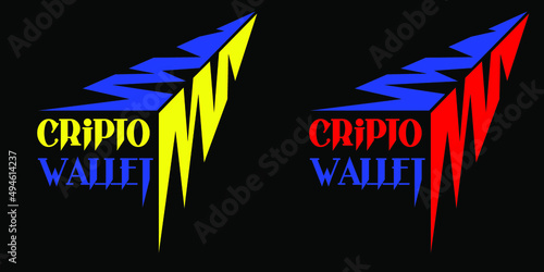 nft abstract logo of a crypto wallet made of lightning and inscriptions