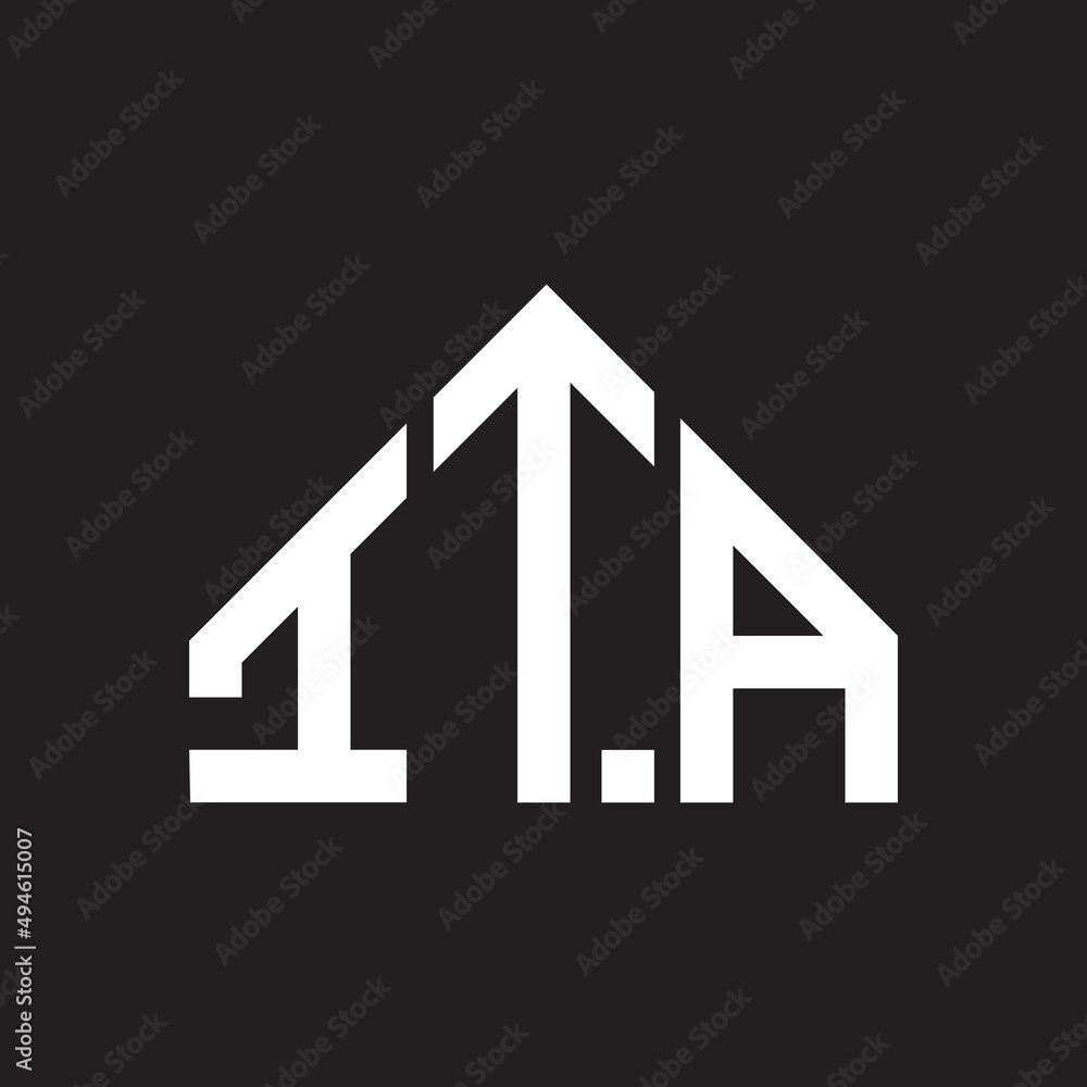 ITA letter logo design on Black background. ITA creative initials letter logo concept. ITA letter design. ITA letter logo design on Black background. ITA creative initials letter logo concept. ITA letter design.