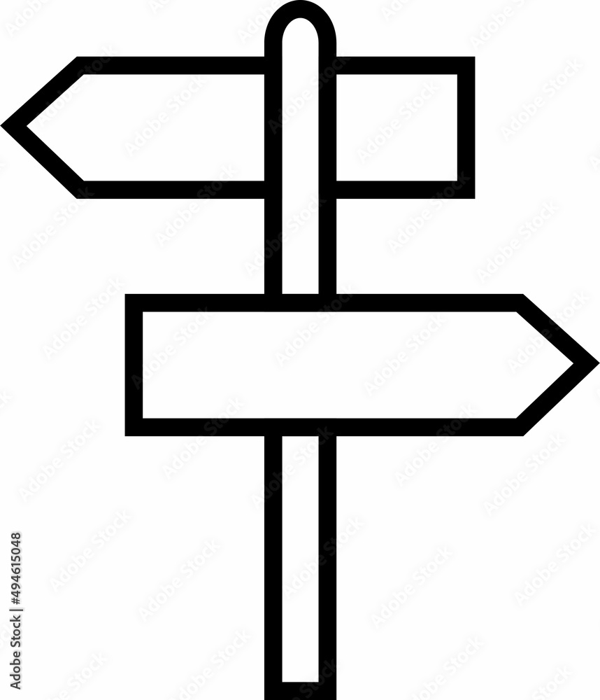Icon illustration of signpost on transparent background. Icon illustration of signpost on transparent background.
