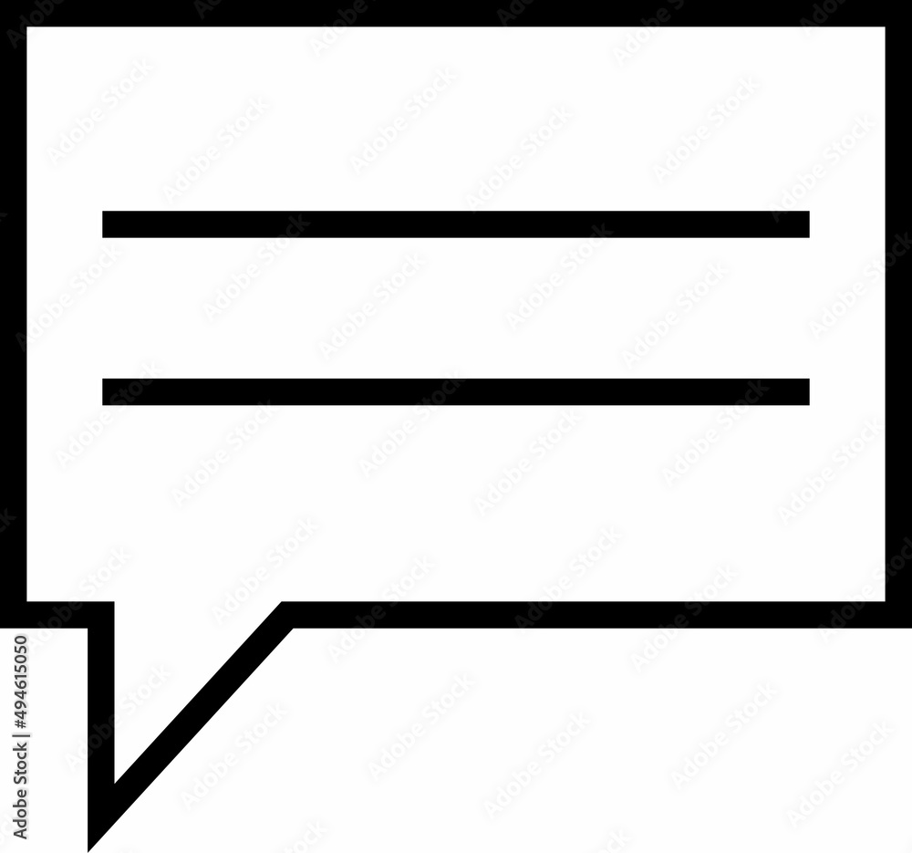 Icon illustration of Speech Bubble icon outline on transparent background. Icon illustration of Speech Bubble icon outline on transparent background.