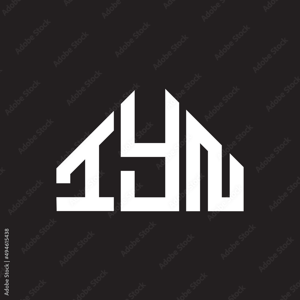 IYN letter logo design on black background. IYN creative initials letter logo concept. IYN letter design. 