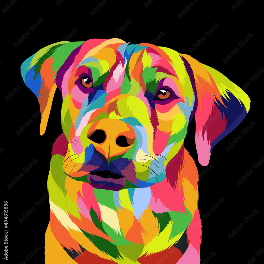 Dog vector colorful illustration