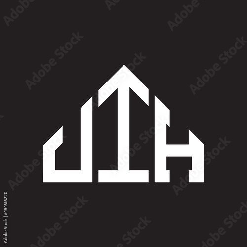 JIH letter logo design on Black background. JIH creative initials letter logo concept. JIH letter design. 