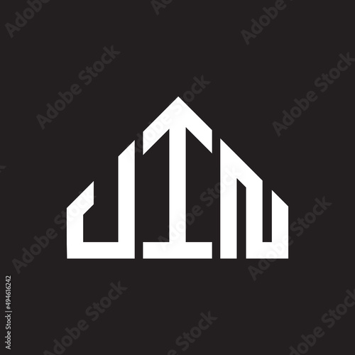 JIN letter logo design on Black background. JIN creative initials letter logo concept. JIN letter design. 