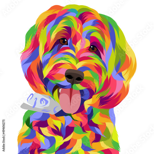 Dog vector colorful illustration © San