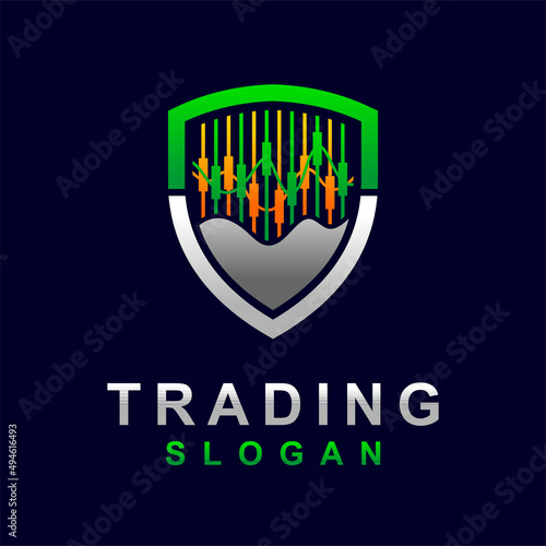 safety trading logo with shield concept