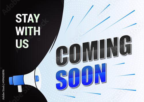 Coming Soon banner design template with editable text effect photo