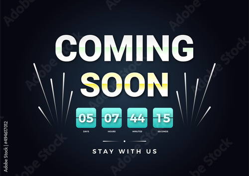 Coming Soon banner design template with editable text effect