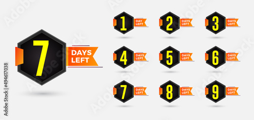 Countdown number of days left design Black and Orange
