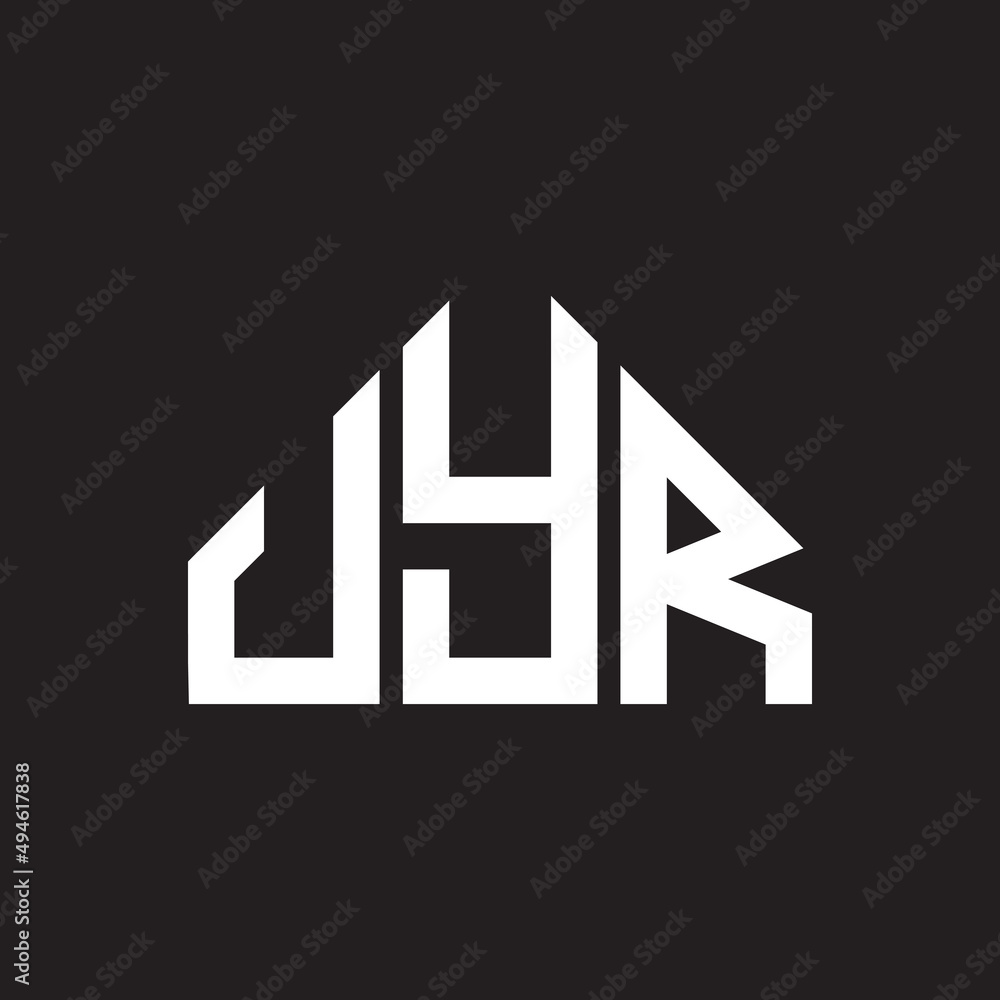 UYR letter logo design on black background. UYR creative initials letter logo concept. UYR letter design. UYR letter logo design on black background. UYR creative initials letter logo concept. UYR letter design.