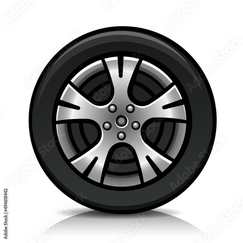 car wheel on white background