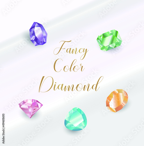 Fancy color diamond, multicolored gems pattern.pattern. gems. jewelry. this image can be used for greeting cards, wallpaper, background