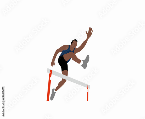 high jumper male clearing bar isolated