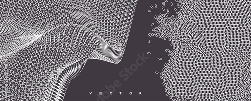 Abstract cellular background. Cell membrane structure in motion. Irregular array of random ovals. 3D scientific vector illustration for medicine, science, technology or chemistry. photo