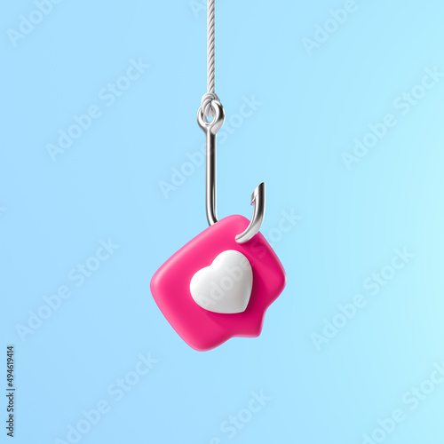 Photo Pin Like with a heart on a hook