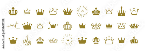 シンプルな手描きの王冠のイラスト ロイヤル装飾セット ランキング プリンス プリンセス