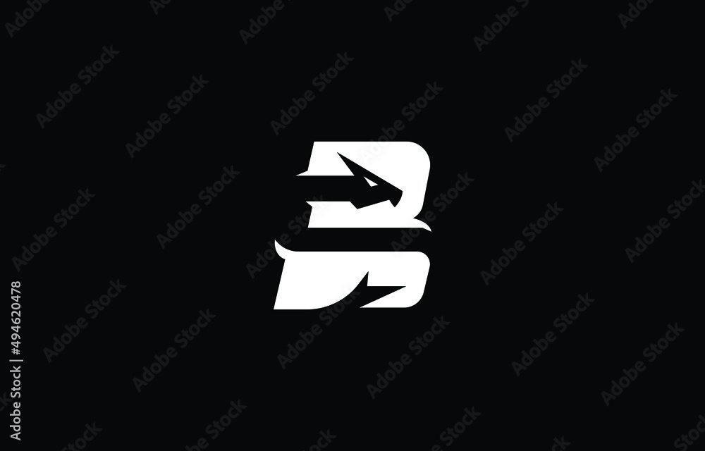 Wyvern Modern and unique letter B initials logo design Wyvern Modern and unique letter B initials logo design