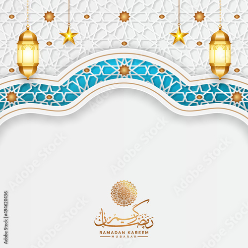 arabic islamic luxury white ramadan or ramadhan banner with islamic arabic pattern for eid al fitr ramzan mubarak background