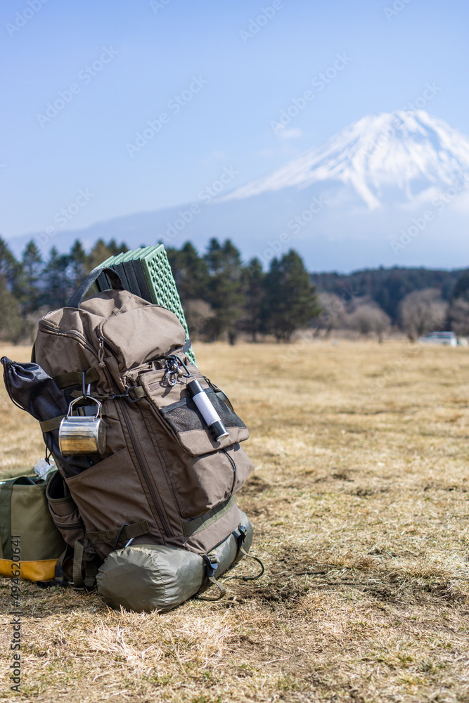 富士山の見えるキャンプ場でバックパックキャンプ 富士山の見えるキャンプ場でバックパックキャンプ