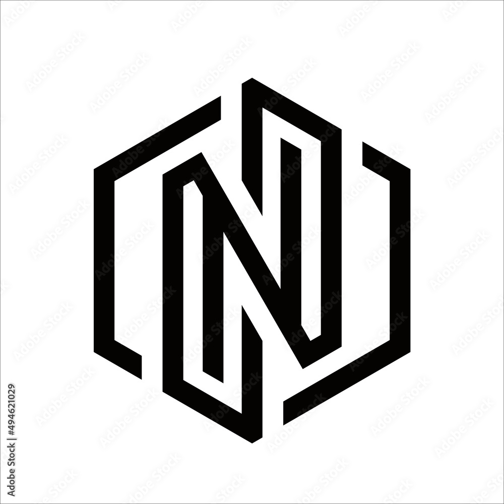 Creative Design Logo Initial Letter N Shape Polygon Template Vector Illustrations Creative Design Logo Initial Letter N Shape Polygon Template Vector Illustrations