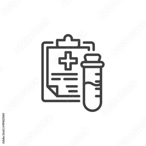 Blood test record line icon