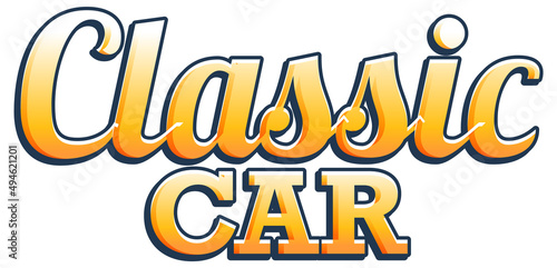 Classic car typography design