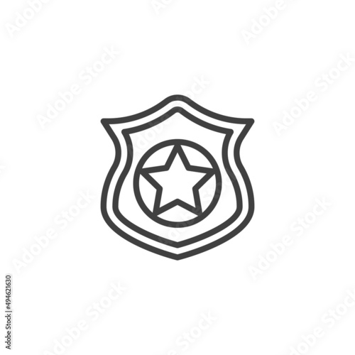 Police badge line icon